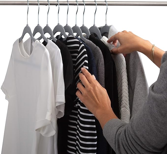 Simplify Slim Velvet Clothes Hangers | 25 Pack | Non-Slip | Shirts | Suit | - Image 4