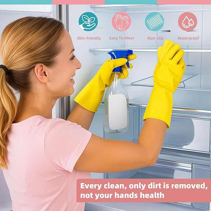 Rubber Cleaning Gloves for Dishwashing-5 Pairs Colorful Reusable Household - Image 6