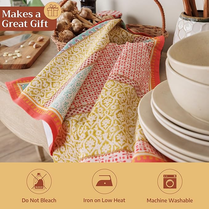 Maison d' Hermine Kitchen Towels Set of 3 100% Cotton 27.50" x 20" Reusable - Image 5