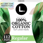 L. Ultra Thin Pads for Women, Regular Absorbency, Organic Cotton Top Layer by L