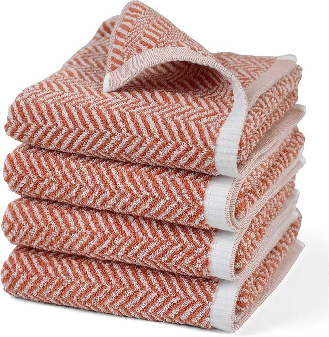 Cleanbear Coral Hand Towels for Bathroom by Cleanbear