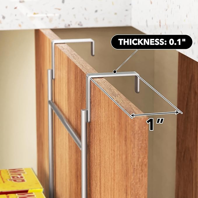 Simple Houseware Over Cabinet Door Organizer, 12.5"Wx3.75"Dx18"H, Mesh Silver - Image 6