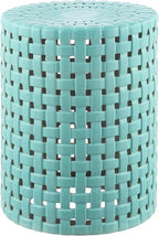 SAFAVIEH Home Collection Sayre Robins Egg Blue Ceramic 18-inch Decorative Accent Garden Stool for Living Room, Bathroom, Patio, Side Table, Plant Stand (Fully Assembled) by SAFAVIEH