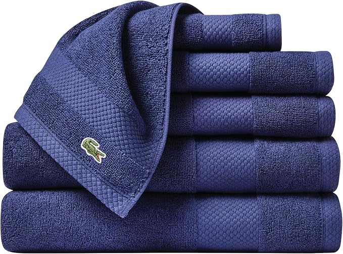 Lacoste Heritage Supima Cotton 6-Piece Towel Set, 2 Bath Towels, 2 Hand Towels by LACOSTE