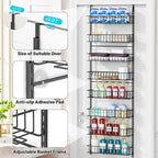 8-Tier Pantry Door Oragnizer, Over The Door Pantry Organizer Rack and Storage - Image 7