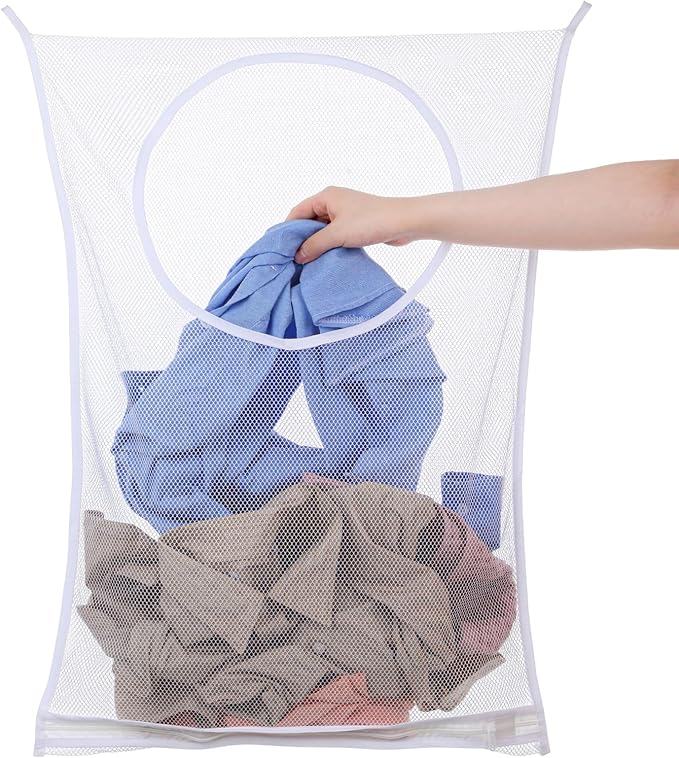 Hanging Laundry Hamper Bag, Breathable Mesh Laundry Hamper over the Door by Unknown