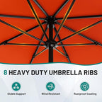 AreShark 9 FT Patio Umbrella for Outdoor, Outdoor Umbrella with Push Button Tilt and Crank, Outdoor Patio Umbrellas with 8 Sturdy Ribs for Market, Garden, Deck, Backyard, Pool (Orange) - Image 3