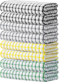 Kitinjoy Cotton 8 Pack Terry Kitchen Towels, 16 x 25 Inches Super Soft and by Kitinjoy