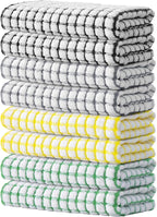 Kitinjoy Cotton 8 Pack Terry Kitchen Towels, 16 x 25 Inches Super Soft and by Kitinjoy
