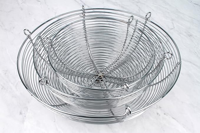 RSVP International Hanging Storage Collection 3-Tier Baskets, Chrome Woven Wire - Image 8