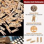 KIMOBER 1.18Inch Wooden Clothespins, Sturdy Natural Wooden Craft Peg Pins Clips - Image 3