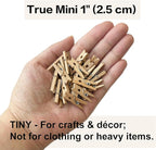 LWR CRAFTS Wooden Mini Clothespins 100 Per Pack 1" 2.5cm - Image 7