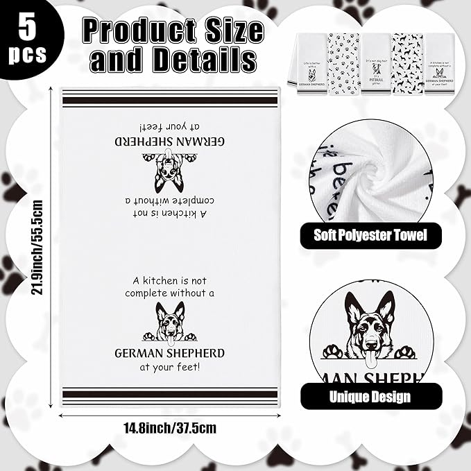 R HORSE German Shepherd Kitchen Dish Towel - Image 2