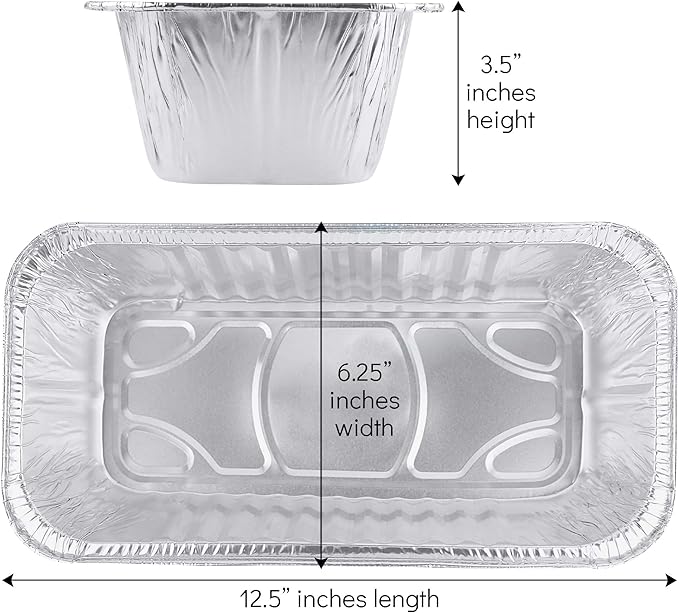 PLASTICPRO [5 Lb 10 Pack Disposable Loaf Pans Aluminum Tin Foil Meal Prep - Image 2
