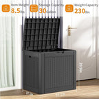 30 Gallon Resin Deck Box, Lockable Patio Outdoor Storage Box for Furniture, Garden Tools and Tools Storage, Waterproof Outside Storage Boxes - Black - Image 3
