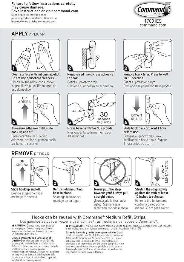 Command Medium Utility Hooks, 20 Hooks and 24 Strips, Damage-Free Hanging Wall - Image 10