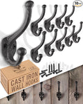 Rustic Cast Iron Coat Hooks Wall Mounted Farmhouse Decorative Wall Hooks by MyFancyFarmhouse