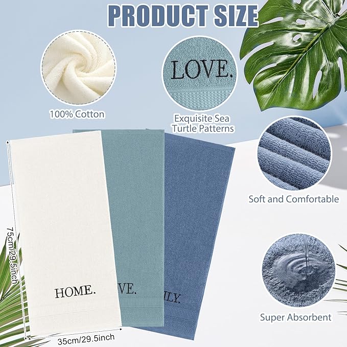 3 Pcs Home Love Family Decorative Hand Towels - Image 2