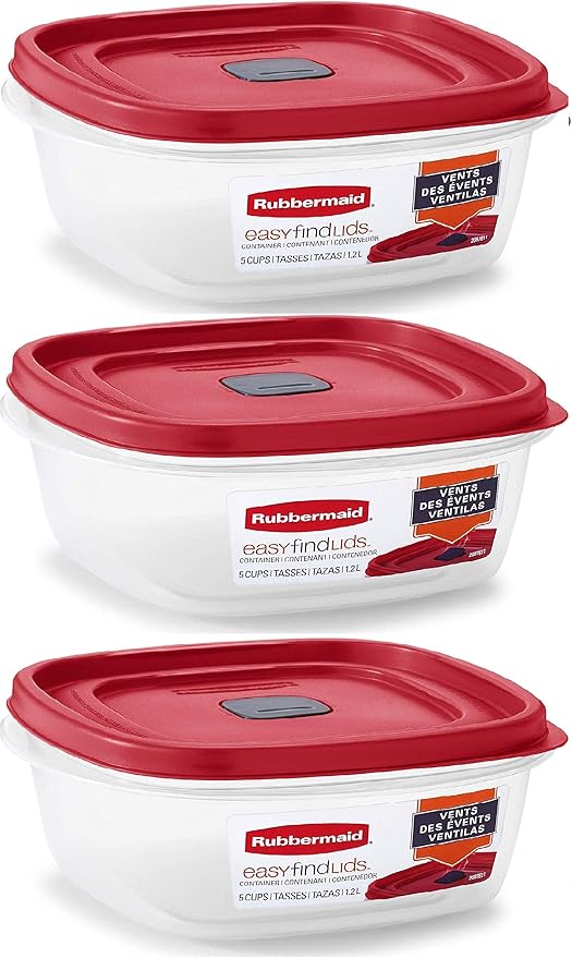 Rubbermaid Easy Find Lid Square 5-Cup Food Storage Container by Rubbermaid
