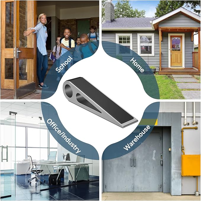 4 Pcs Heavy Duty Door Stopper for Bottom of Door, Aluminum & Rubber Door Stop - Image 6