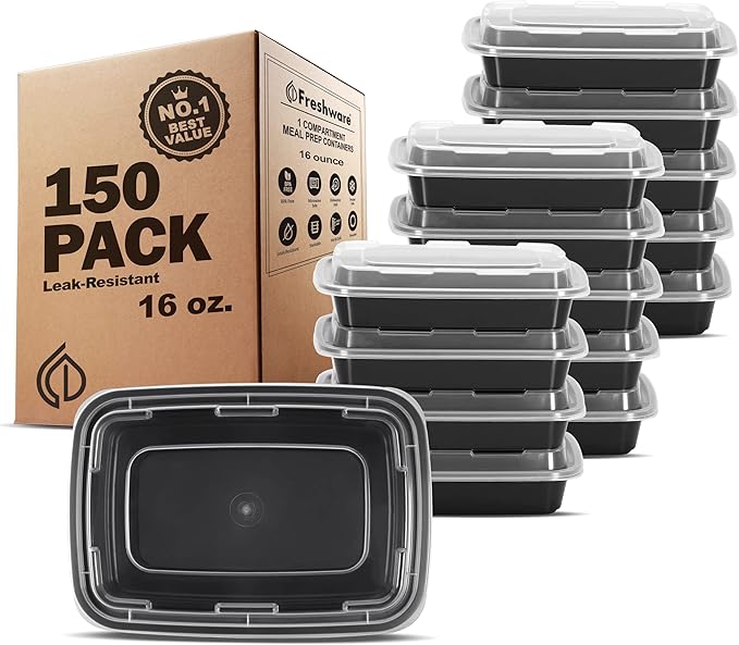 Freshware Meal Prep Containers 1 Compartment Food Storage Containers by Freshware
