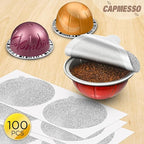 CAPMESSO Aluminum Foils Lids for Vertuo Reusable Pods, Compatible for - Image 2