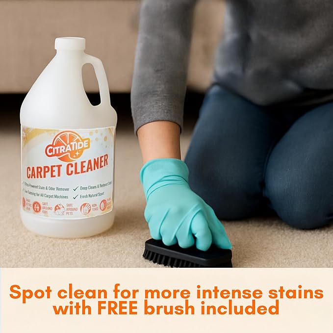 Carpet Cleaner Concentrate + Free Scouring brush – USA Made Enzymatic Citrus - Image 3