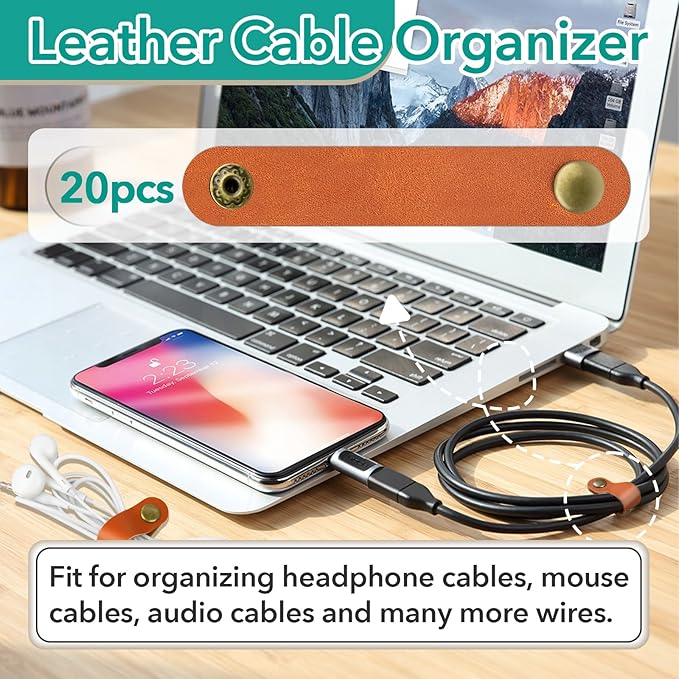 20 Pcs Leather Cord Organizer - Image 2