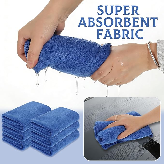 6 Pcs Extra Large Microfiber Cleaning Cloth Reusable Microfiber Towels Thick - Image 6