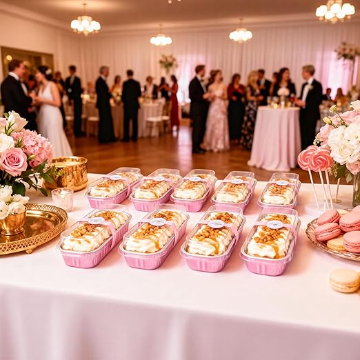 100 Pack Mini Cake Pans with Lids and Spoons Rectangular Aluminum Foil Baking - Image 9
