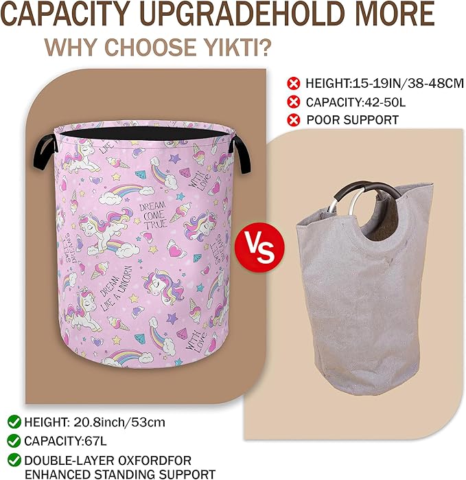 Laundry Hamper, Dreamy Rainbow Portable Collapsible Laundry Room Organization - Image 3
