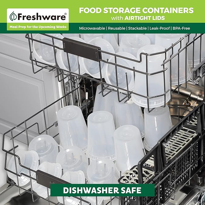 Freshware Food Storage Containers 24 oz Plastic Deli Containers - Image 6