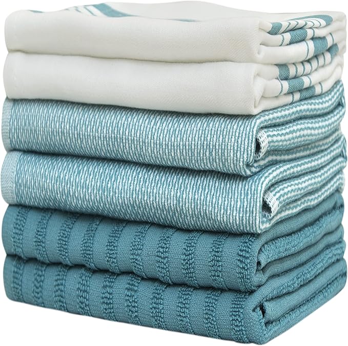 Premium Kitchen Towels | Large Cotton Dish Towels | Flat & Terry Highly - Image 6