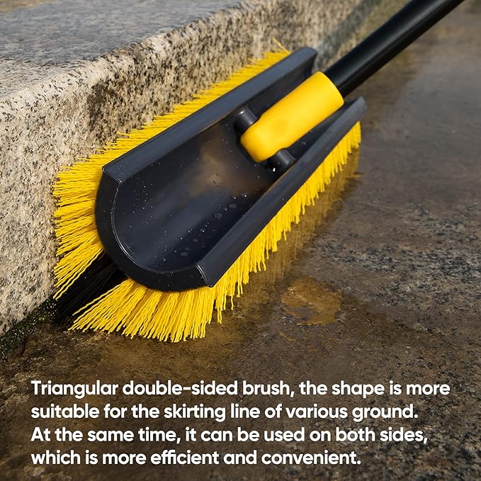 Yocada Double-Sided Floor Scrub Brush Triangle Brush Corner Crevice Cleaning - Image 3