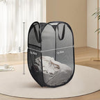 The upgraded pop-up laundry basket features a breathable side pocket mesh design - Image 2