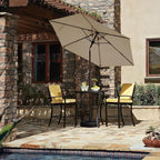 JEAREY 7.5FT Patio Umbrella Outdoor Market Umbrella with 6 Sturdy Ribs, Push Button Tilt/Crank Table Umbrella for Garden, Deck, Backyard and Pool, Beige - Image 7