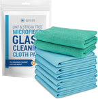 Claro 2 Step Glass Cleaning Cloth 8-Pack – Green Wet & Blue Dry Microfiber by MicrofiberWholesale