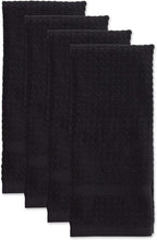DII Basic Terry Collection Waffle Dishtowel Set, Solid Black, 4 Piece - Image 2