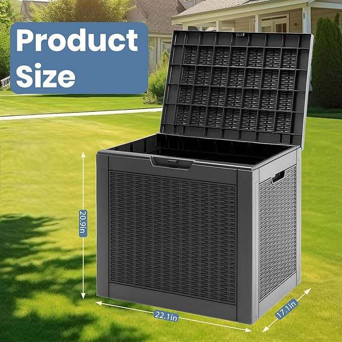 NEWBULIG 31 Gallon Deck Box, Weatherproof Resin Lockable Outdoor Storage for Secure Package Deliveries and Indoor Storage in Garden or Patio, Backyard - Image 6
