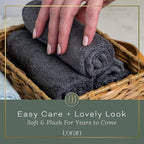 Charcoal Grey Washcloths Set of 6 Soft Facial Cloths 10” x 10” 100% Viscose - Image 9