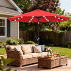 ABCCANOPY Durable Solar Led Patio Umbrellas with 32LED Lights 11FT（Red） - Image 8