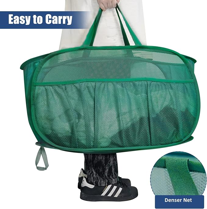 2 Pack Collapsible Laundry Baskets, Upgrade Pop Up Laundry Hamper - Image 6