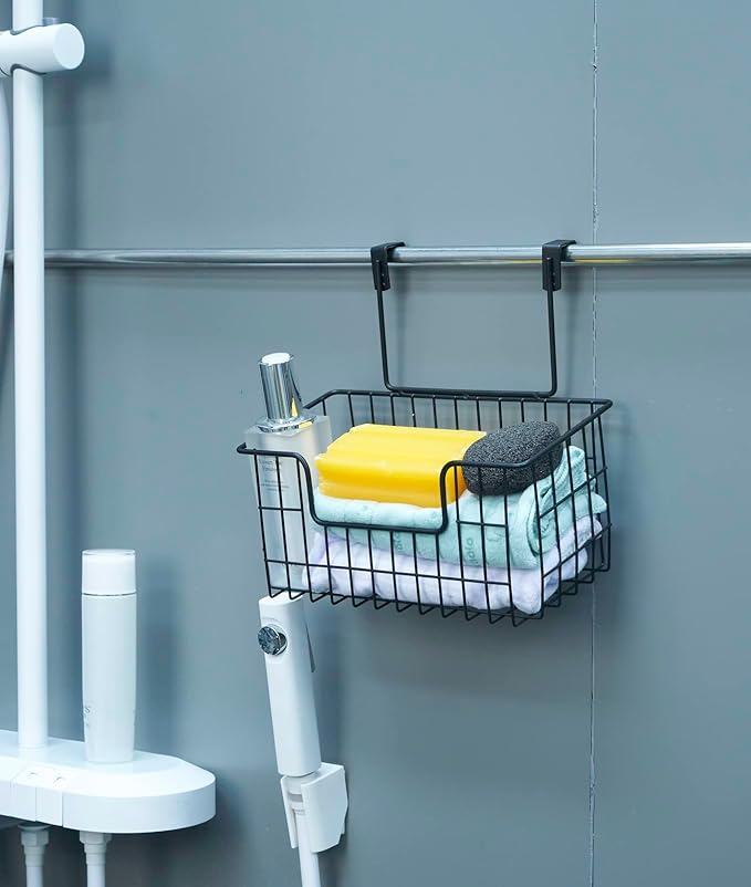 Wire Hanging Storage Basket 2 Packs, Wall Mounted Kitchen Bathroom Storage - Image 6