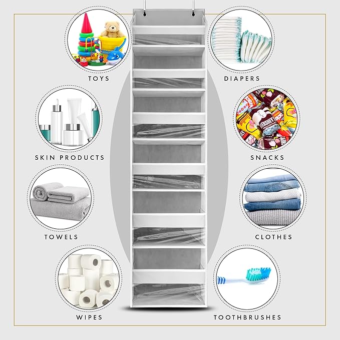 HOMELUX THEORY UPGRADED 6 Tiers Over The Door Organizer Hanging - Image 7