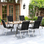 Patio Chairs Set of 6, Easily Set Up Stackable Outdoor Dining Chairs with High Back and Wide Seat, All Weather Breathable Outdoor Chairs Set of 6 with Metal Frame for Backyard Deck Pool, Black - Image 2