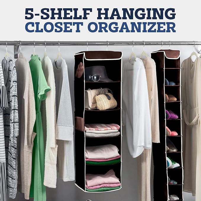 ZOBER Hanging Closet Organizer, 5-Shelf - Image 4