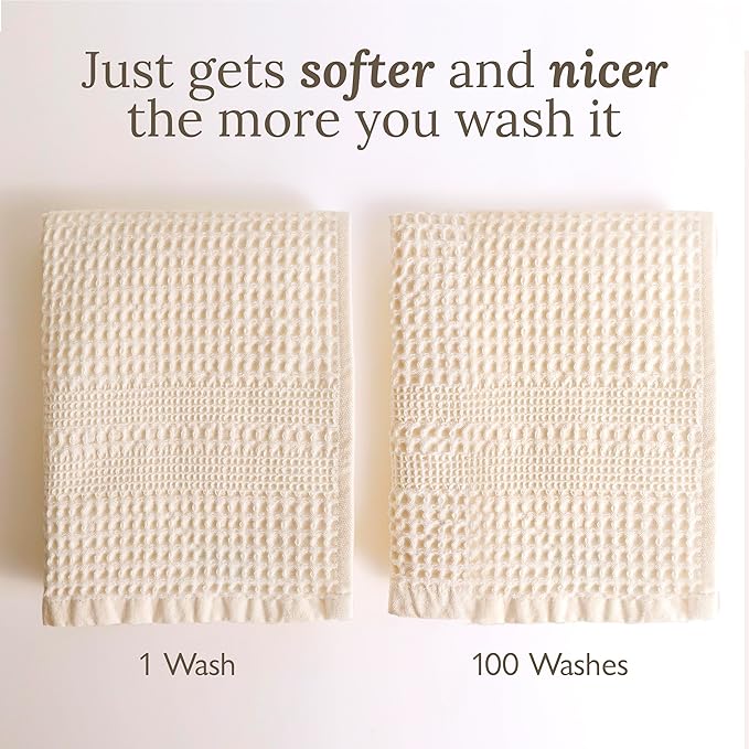 GILDEN TREE Waffle Towel Set Quick Dry Thin | 2 Bath Towels | 2 Hand Towels | 2 - Image 6