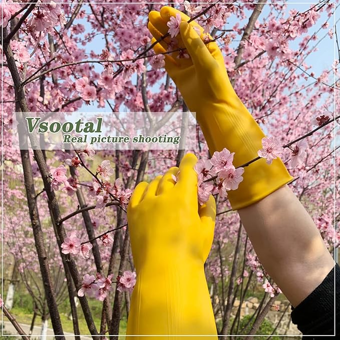 8 Pairs Reusable Household Cleaning Gloves, Rubber Kitchen Dishwashing Gloves - Image 7