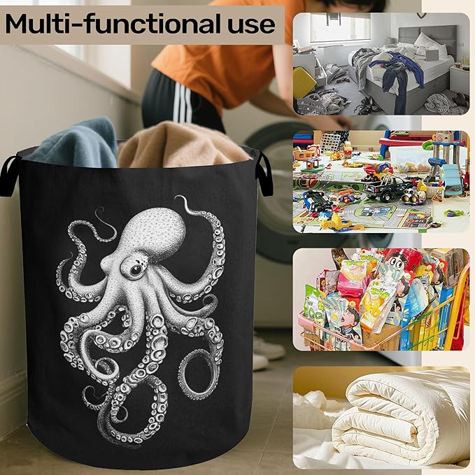 Black Octopus Laundry Basket - Image 6