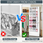40 Large Mesh Pocket Over the Door Shoe Organizer, Hanging Shoe Rack - Image 5